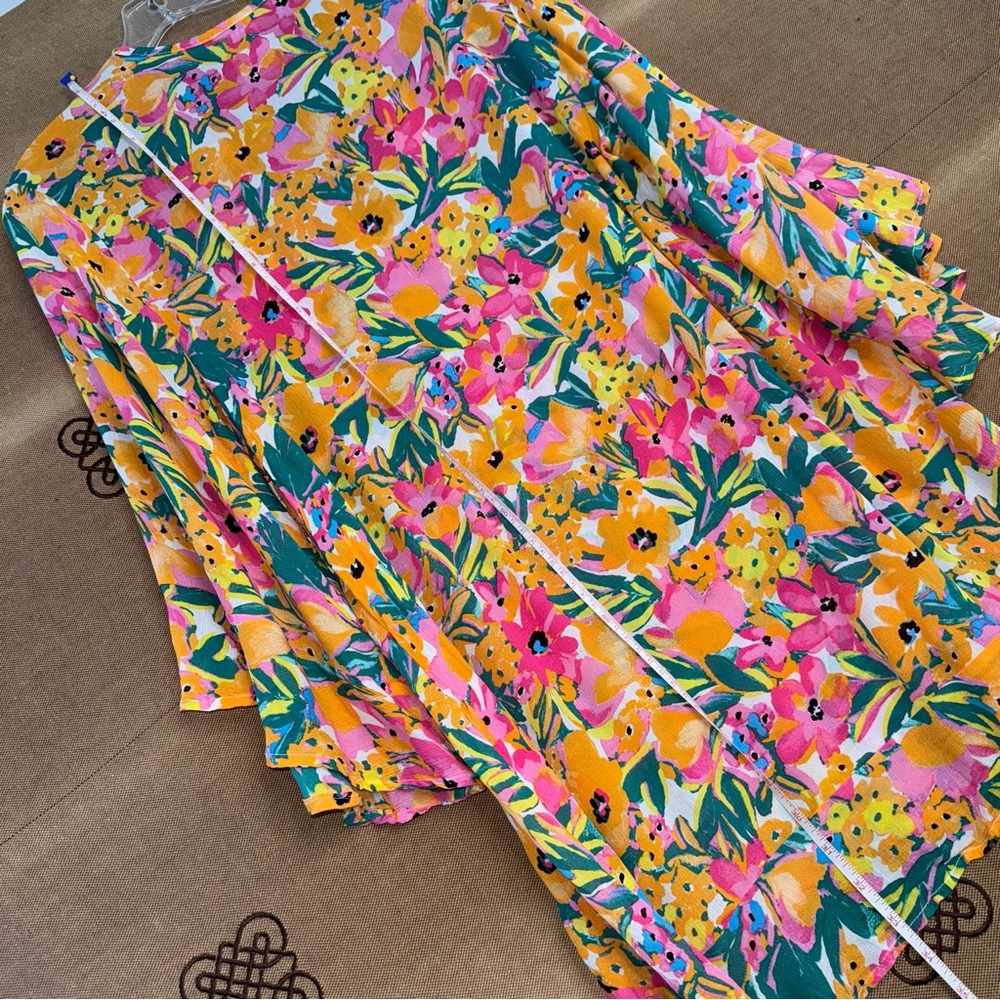 Anne Cole NWT! Women'S Floral-Print Sunshine Flounce V-Neck Tunic Cover-Up - Picture 15 of 15